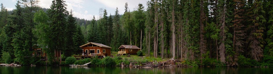 Cabins on the lake panoramic