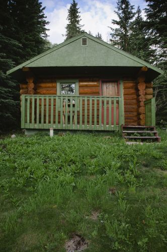Camping at the little green cabin
