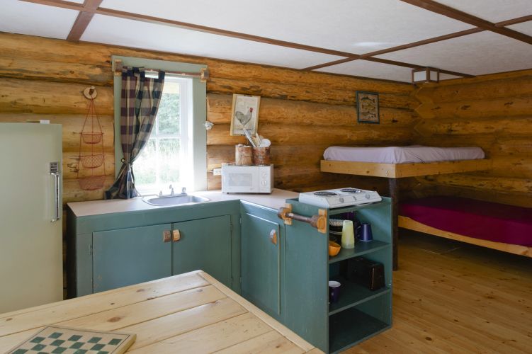 Rustic cabin interior